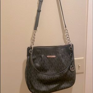 Michael Kors large crossbody jet set black/silver